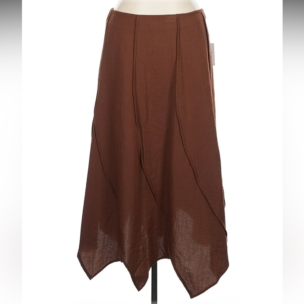 Eloquii Asymmetrical Brown Skirt